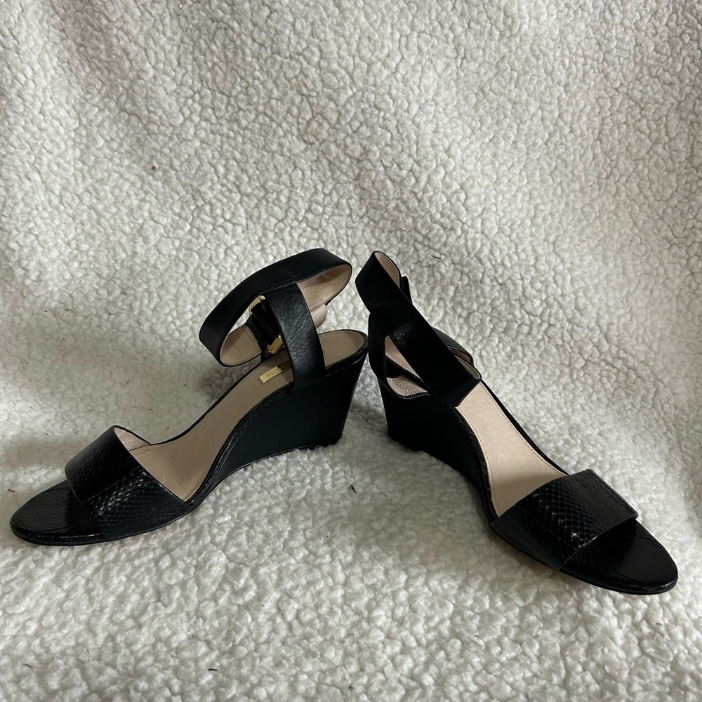 Elegant Black Wedge Sandals